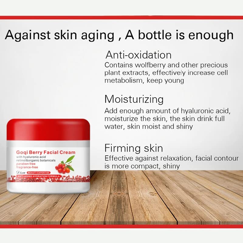 Wolfberry Facial Cream Anti-oxidant improve Tone Face Cream Hyaluronic Acid Moisturizing Anti-aging Firming Goji Berry Cream