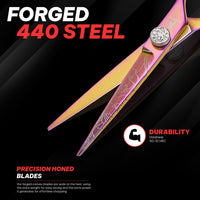 Shogun Rosa Japanese 440C Steel Hairdressing Scissors - Professional Barber Salon Shear for Hairdressers, Barbers, and Salon Use