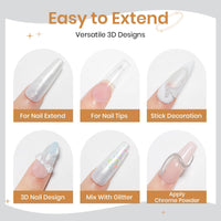 SUPWEE Solid Builder Gel, Pearl White 3D Sculpture Gel Nail Art Non-Stick Hand Nail Extension Varnish for Carving Patterns Decoration DIY Home Salon Manicre