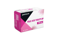 PuroSure Folic Acid 400 mcg Tablets 4Pack 360 Vitamin B9 Tablets 1 Year Supply for Pregnancy Care Supports Maternal Tissue Growth During Pregnancy Reduce Tiredness and Fatigue Boost Health and Immune System