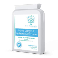 swiss bioenergetics Marine Collagen & Hyaluronic Acid Complex - 60 Capsules - 500mg of Highly Bioavailable Naticol® Hydrolysed Collagen