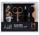 The Brow & Lash Rose Gold Set Eyelash & Eyebrow Tools Kit Includes Tweezers Lash Curler Spoolie Brush and scissors Idol Gift for Women By Majestik+