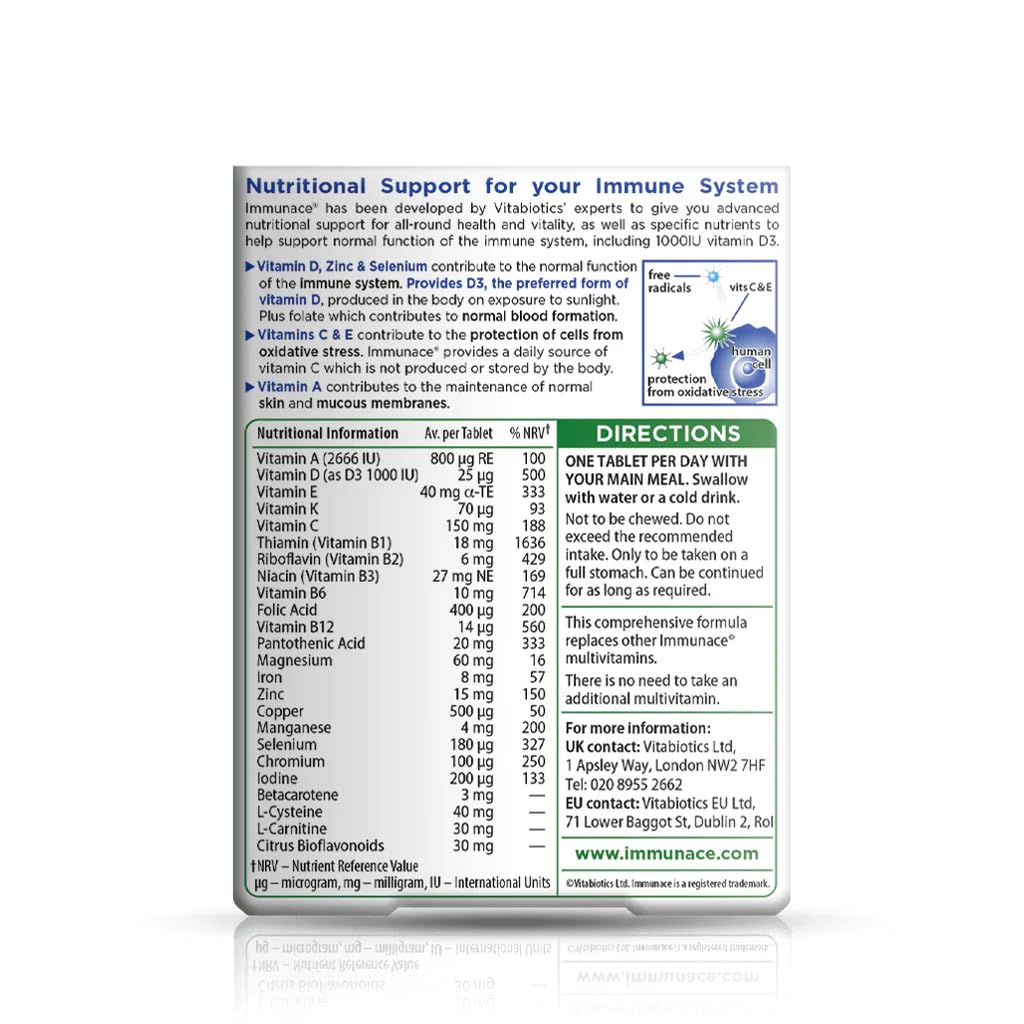 Immunace Vitabiotics Original Tablets, 30 Capsules