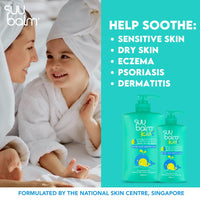 Suu Balm Kids - Soothing Moisturiser Cream Body Wash - Eczema, Psoriasis, Dry, Sensitive Skin Treatment (420ml)