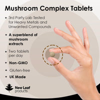 Mushroom Complex - Lions Mane Mushroom Cordyceps Mushroom Chaga Mushroom Reishi Mushroom Shiitake and Maitake Mushroom Blend - High Potency Mushroom Supplement - Made in The UK Made in The UK