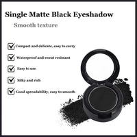 FresFresi Matte Black Single Eyeshadow - Pressed Fine Powder for High Pigment, Long-lasting Day & Night Eye Makeup