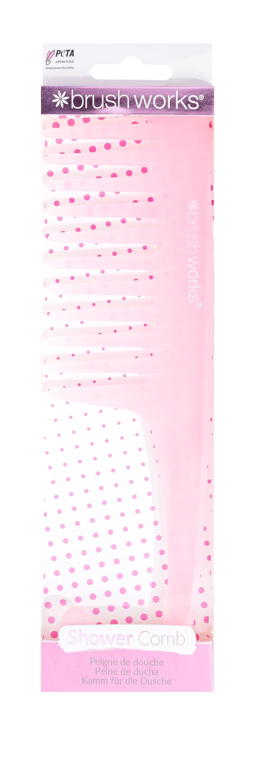 Invogue Brushworks Shower Comb Pink