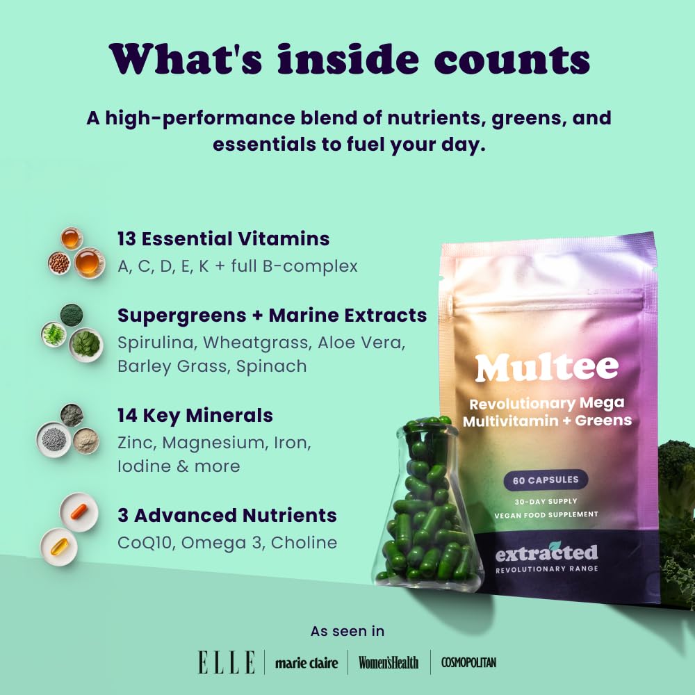 Extracted Multee High Potency Multivitamin for Women & Men, 60 Capsules