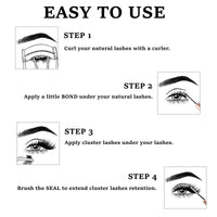 ocean pearl Cluster Lashes 144 Clusters Individual Lashes DIY Lash Extensions 10-16mm Length Reusable Soft Natural False Eyelashes Super Thin Band Wide Stem Eyelash Extensions for Makeup at Home - OP01