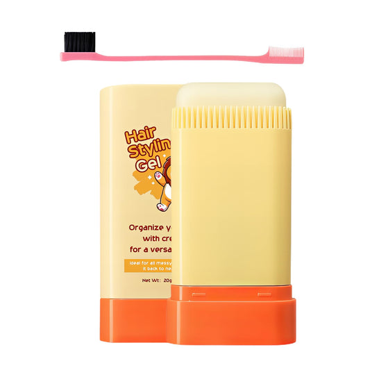Hair Wax For Kids With Hair Edge Brush,Edge Control Anti-Frizz Non-greasy Hair Pomade Stick for Fly Away and Edge Frizz Hair,Easy to Use, Compact and Portable