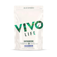 Vivo life - Supergreens, Vegan Superfood with Vitamins, Minerals, Live Cultures, Fruits & Greens, 30 Servings - 240g (Blueberry & Lucuma)