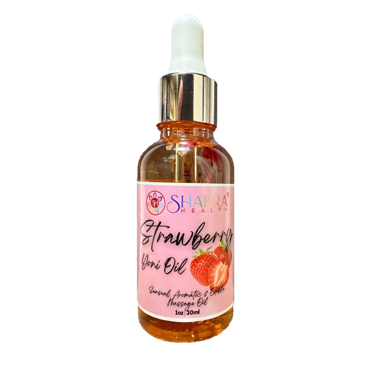 SH SHAKRA HEALTH Yoni Oil Strawberry 30ml Body Massage Oil. Balance PH, Unisex Flavour, Smell, Freshen Skin, Hygiene, Scent, Taste & Moisturise *Organic Vegan*