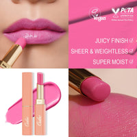 Oulac Moisture Shine Lipstick, Juicy Finish, Balm-like Texture,Moisturizing Lips,90% Essential Oils,Vegan, Cruelty-free & Gluten-free (07 First Love (Mauve pink))