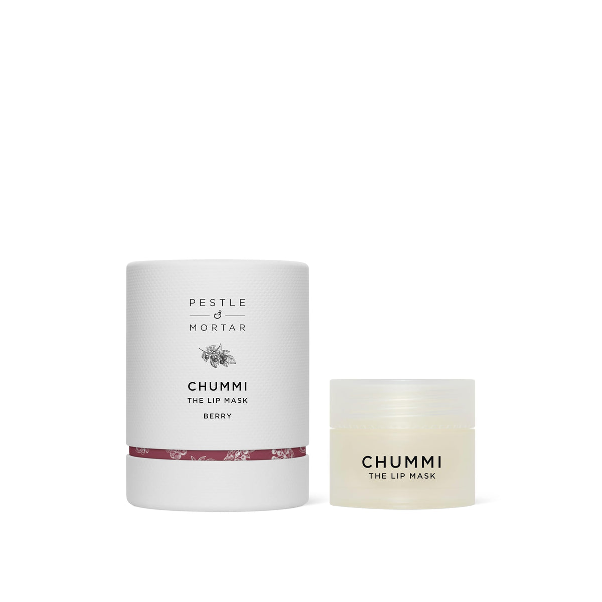 Pestle & Mortar CHUMMI LIP MASK - skincare for your lips - Luxurious overnight lip treatment in coconut, berry, and vanilla, blended with lip-softening plant butters and exfoliating berry extracts. (Berry)
