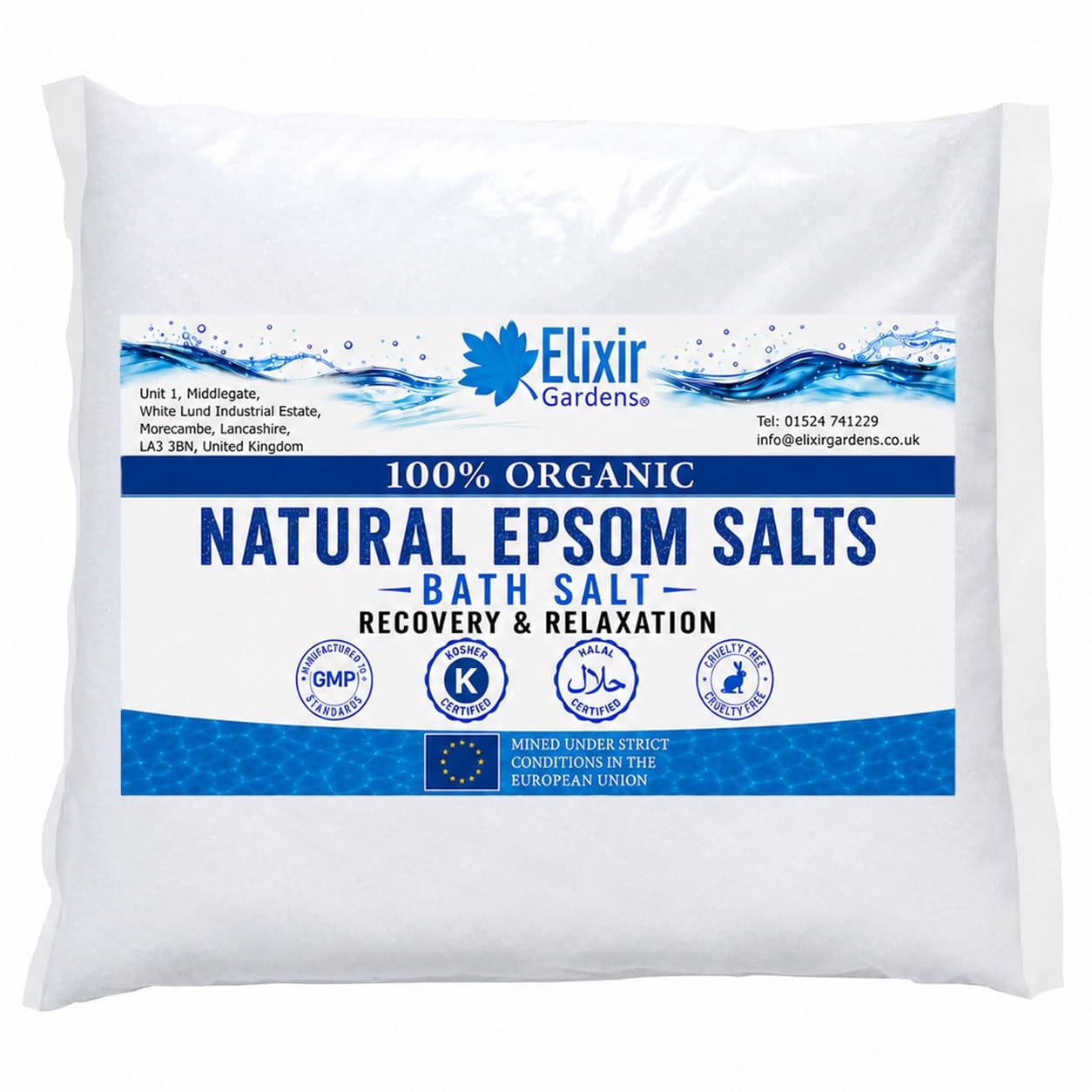 Elixir Gardens 100% BP FCC Food Medical Grade Organic Epsom Salts Various Sizes 200g-25kg | 300g | Mined in Germany