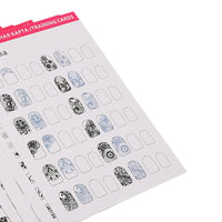 Shanrya Nail Training Mat, Nail Art Practice Sheet 12 Washable Modes for Nail Art Beginners