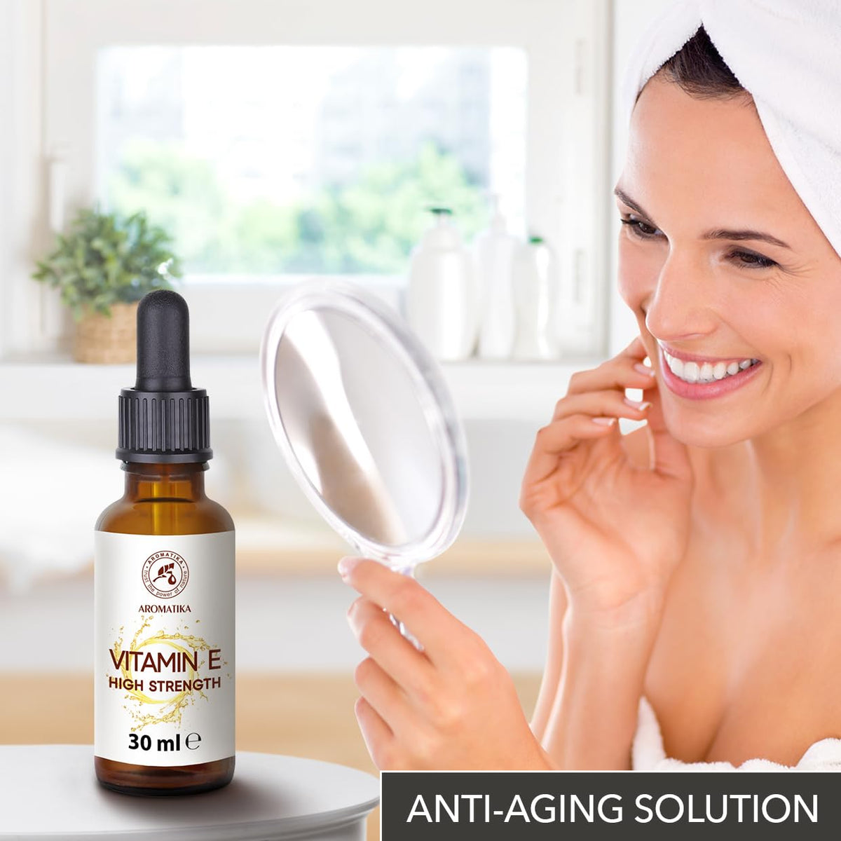 AROMATIKA trust the power of nature High Strength Pure Vitamin E 30 ml - Vitamin E Drops - Natural - Cosmetic Base - Vitamin E for Skin Care - for Face - Skin - Hair - Nails - Lips - Beauty