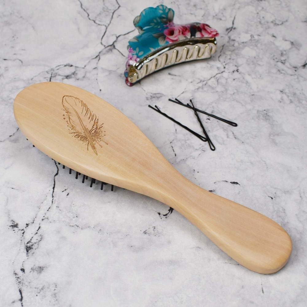 Azeeda 'Inky Quill' Wooden Hairbrush (HA00047662)