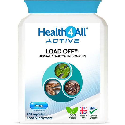Health4All Load Off Adaptogen Complex 120 Capsules with Ashwagandha, Rhodiola and L-Theanine, Vegan Anxiety and Stress Support Supplement
