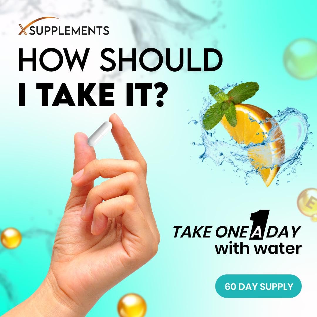 X supplements Natural Vitamin E Complex | 60 Vegan Capsules |100% Natural Ingredients | Advanced Formula | All 8 E Tocopherols & Tocotrienols | No Fillers Or Binders | X Supplements | Supports Immune Health