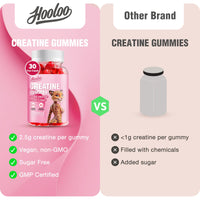 HOOLOO Creatine Gummies 5000mg Creatine Monohydrate with 1000mg Collagen (1 Month Supply) for Men & Women, Vegan & Sugar-Free, Easy Pre/Post Workout Gym Support for Performance and Muscle Power, 60 Count