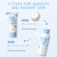INSKIN Milk Skin Care Sets & Kits, Milk Skincare Set for Women Skincare, Christmas Gifts For Young Adult, Travel Facial Skincare Kit,Daily Face Care -Cleanser, Toner, Serum, Eye Cream & Moisturizer