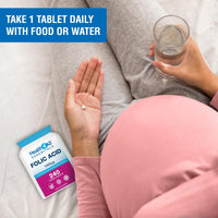 Health4All Folic Acid 1000mcg 240 Tablets (8-Month Supply) - Supports Healthy Prenatal Development - UK Made Vegan Folic Acid High Strength Vitamin B9 Tablets