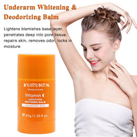KUIRUNRX® Vitamin C Lightening Balm, Underarm Sweat Cream, Armpit Odor Cream, Corrector for Dark Spots, Brightens the Skin and Nourishes the Skin for Elbows (40G)