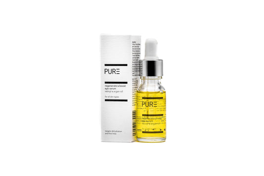 Regenerate & Boost Eye Serum from PURE Spa Skincare 15ml - Vegan, Anti-Ageing Eye Serum with Argan Oil and Vitamin A to Plump and Hydrate