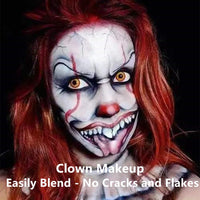 Go Ho White Black Red Colors 3 In 1 Body Paint Set,3 Colors Face Paint Wheel for Special Effects,Zombie Vampire Skeleton Halloween Costume Clown Makeup Body Paint