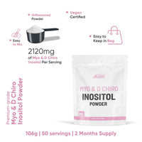 Freak Athletics Myo & D Chiro Inositol Powder 106g - Supports Women with PCOS - Promotes Hormonal Balance & Normal Ovarian Function - 2100mg Myo Inositol Powder Per Serving - 50 Servings