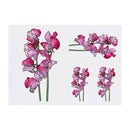 Azeeda 4 x 'Pink Sweetpea Flowers' Temporary Tattoos - Water Resistant, Skin-Safe, Non-Toxic Transfers, Mixed Sizes (TO00059124)