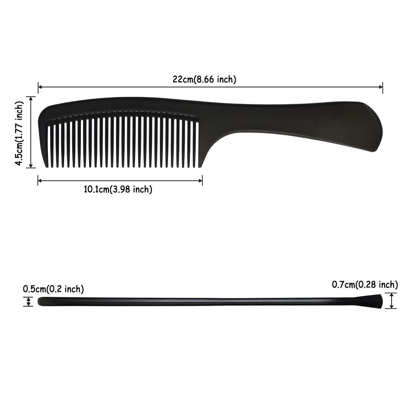 TONGTLETECH Hair Comb - a Professional Black Carbon Fibre Detangling Hair Comb by Tongtletech, Barber Comb Hairdressing Hair Styling Comb Heat Resistant Anti-static Handgrip Comb for Long, Wet or Curly Hair Comb
