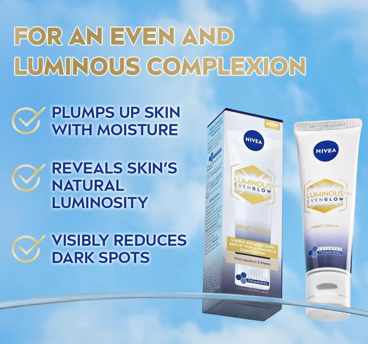 NIVEA Luminous 630 Even Glow Night Cream, 40ml