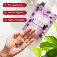 Vegums Super Iron Gummies - Family-Friendly Iron Supplement for All Ages - 30 Servings - BlackBerry Flavour - Vegan & Easy-to-Take - Supports Energy, Immunity & Red Blood Cell Health