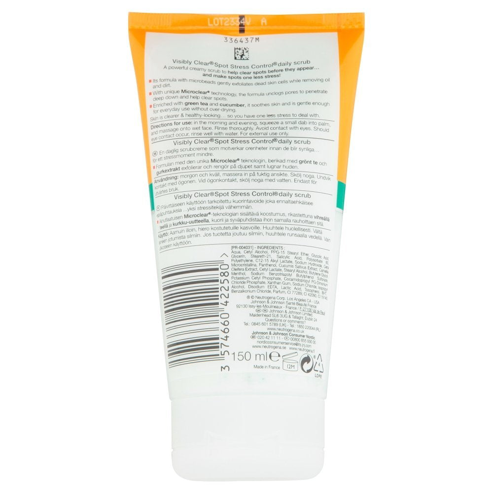 Neutrogena Visibly Clear Spot Stress Control Daily Scrub, 150 ml