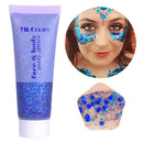 ZDHSOY Body Glitter - Face Glitter, Mermaid Face Glitter Gel, Singer Concerts Sequins Glitter Face Paint, Chunky Glitter for Eye Lip Hair, Sparkling Holographic Gel for Women (Blue)