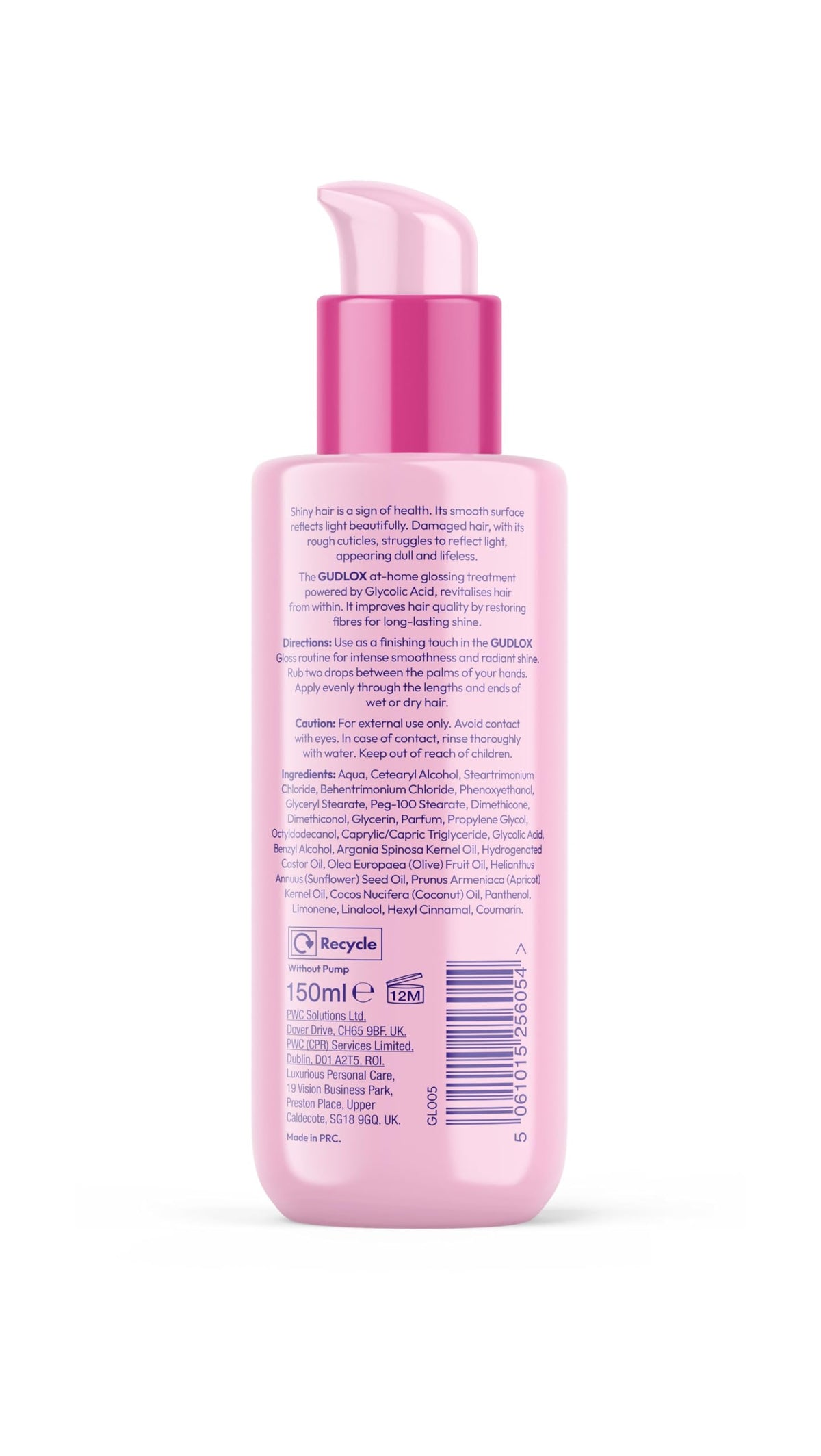 GUDLOX Gudlox Hair Gloss Serum with Glycolic Acid, Heat Protection, Shine Treatment, 150ml 2-Pack