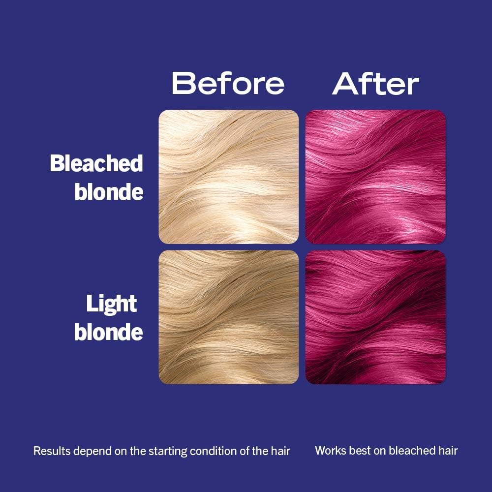 Schwarzkopf LIVE Ultra Brights Or Pastels, Vibrant Semi-permanent Pink Hair Dye, Lasts Up to 15 Washes- Shocking Pink 093