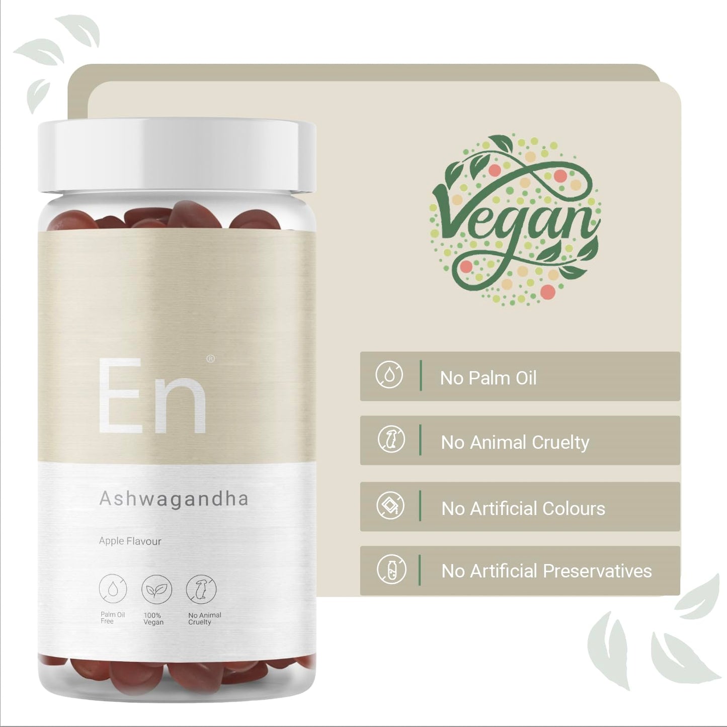 27 Elements Ashwagandha Gummies | 2 Months Supply - 60 Gummies | 2500mg - High Strength Withania Somnifera Root with 5% Withanolides and Vitamin B6 | Apple Flavoured Vegan Gummies - Gluten Free - Palm Oil Free