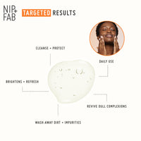 Nip + Fab Vitamin C Fix Gel Cleanser for Face, Brightening Hydrating Facial Cleansing Face Wash for Skin Toning, 145 ml