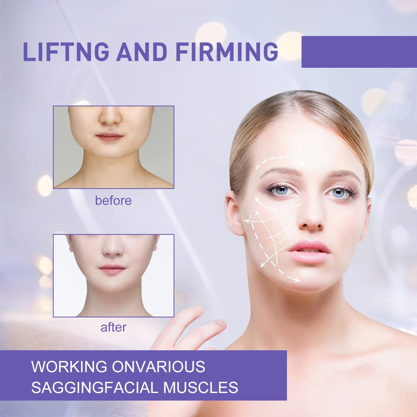 YEGERING Face Lift Tape,40 Pcs Invisible Face Lift Tape & Skin Tightening Patches for Lifting Makeup Tool,Non-Slip Face Neck & Eye Lift Tape for All Skin Types (clear)
