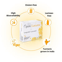 Optim OPTIM Curcuma Longvida Curcumin 45 Vegan Capsules SOYA Free | Natural Extract of Turmeric High Strength & Bioavailability| Supplement for Joint Comfort - Fatigue | NO Black Pepper NO Piperine