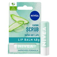 Nivea NIVEA 2in1 Aloe Vera Lip Scrub (4.8g), Caring Lip Balm with Aloe Vera and Vitamin E, Gently Exfoliates for Super Soft Lips, Intensive Lip Care, No Need to Wipe Off