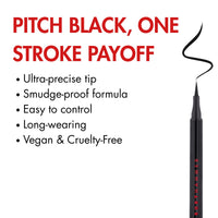 Ruby Hammer Precision Liquid Eyeliner | Pitch Black | Bold. Defining. Long-Wearing | Created by Award-Winning Makeup Artist Ruby Hammer MBE