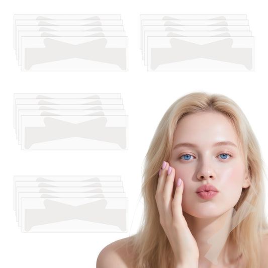 BOXOB 20pcs Invisible Neck Lift Tape, Semi-Transparent Neck Tightening Strips Reusable Skin Wrinkle Patches for Saggy Skin & Wrinkles