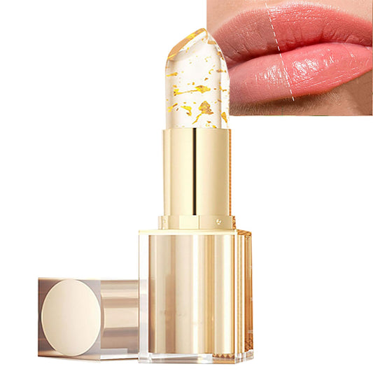 OlymGrow Gold Foil & Crystal pH Lipstick – Transfer-Proof, Color Changing, 24H Hydration & Glossy Shine. Long-Lasting, Moisturizing Lip Gloss for Women. Good for All-Day Wear & Vibrant Color