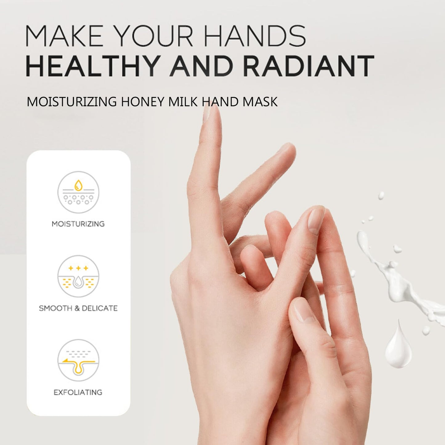 Hydrating Honey Milk Hand Mask for Dry, Aging, Cracked Hands - 170g. Nourishing Wax Hand Peeling Mask for Exfoliation & Moisturizing. Transform Your Hands with this Hand Solution
