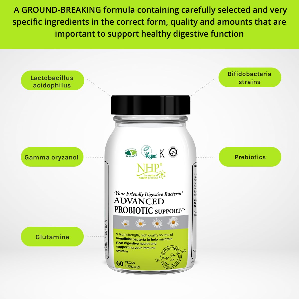 Natural Health Practice Advanced Probiotic (60 Capsules) Maintain Digestive Health & Support Immune System