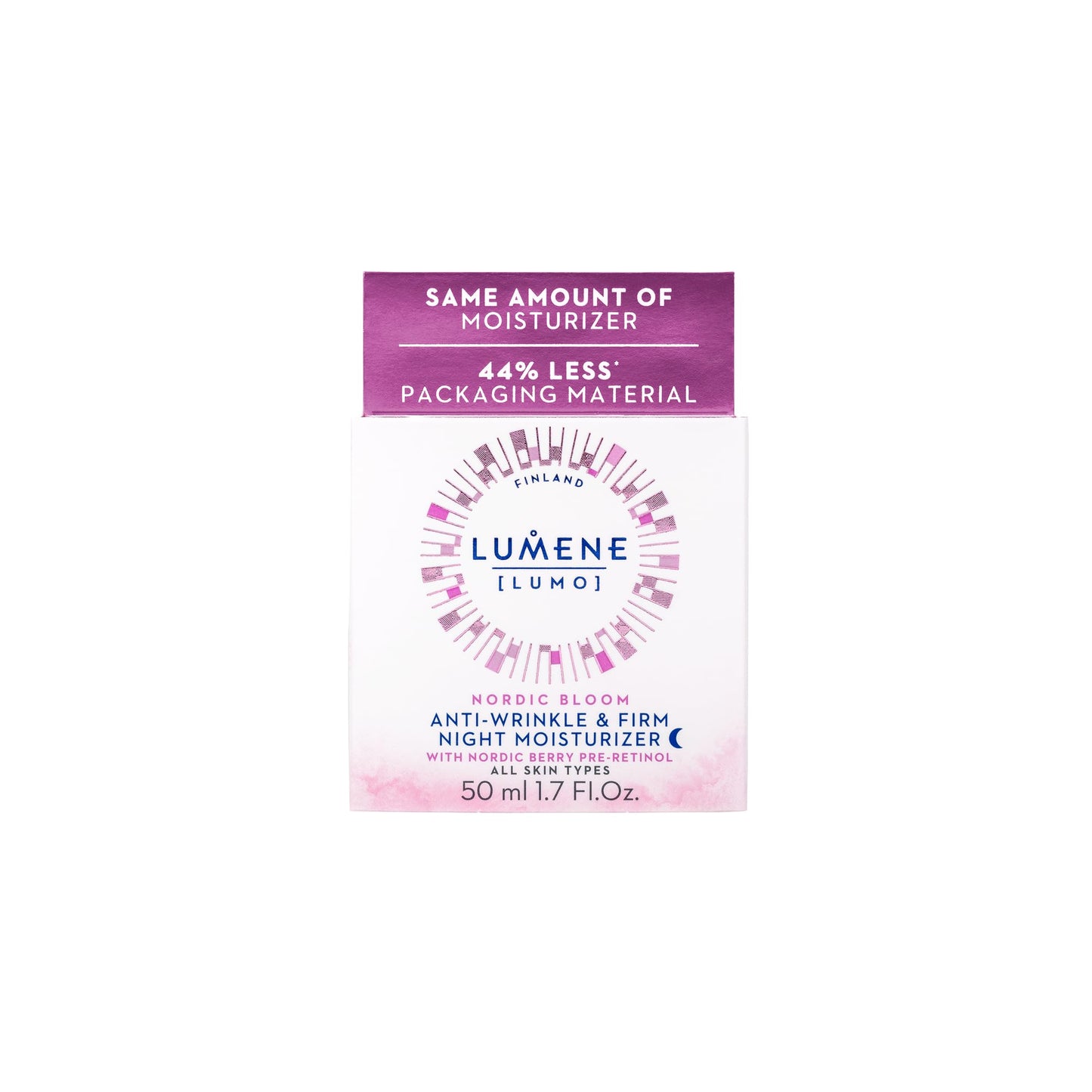 LUMENE Nordic Bloom [LUMO] Anti-wrinkle & Firm Night Moisturizer with Pre-Retinol Complex, Vegan 50 ml